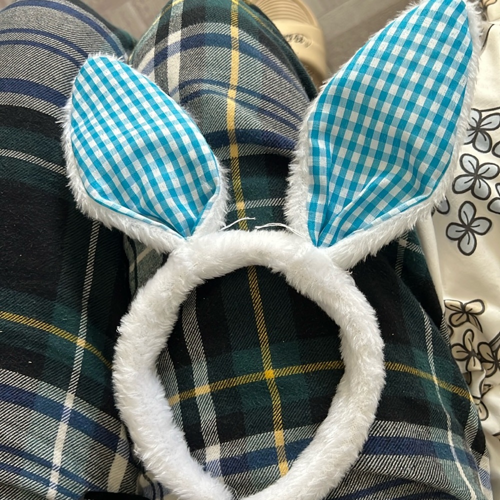 Nike White and Blue Fuzzy Headband